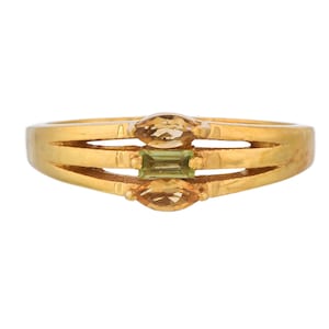 Peridot & Citrine 14K Gold Vermeil Over Sterling Silver Ring