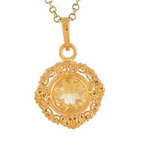 Citrine Vermeil 14K Gold Over Sterling Silver Pendant
