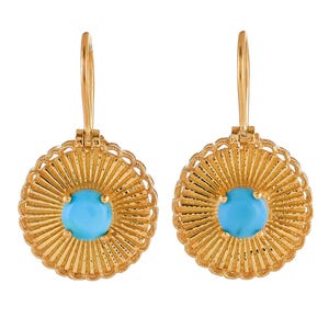 Türkis Vermeil 14K Gold über Sterling Silber Ohrring