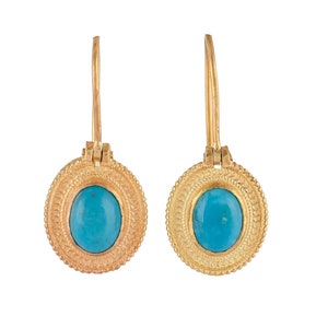 Türkis Vermeil 14K Gold über Sterling Silber Ohrring