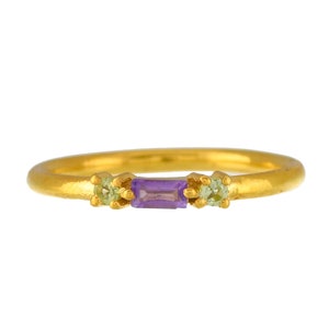 Amethyst & Peridot 14K Gold Vermeil Over Sterling Silver Ring