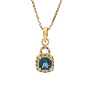 London Topaz & Turquoise 14K Gold Vermeil Over Sterling Silver Pendant