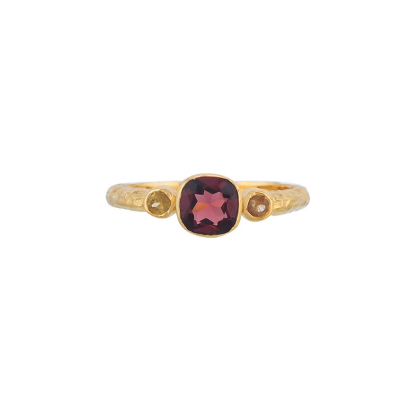 Garnet & Citrine 14K Gold Vermeil Over Sterling Silver Ring