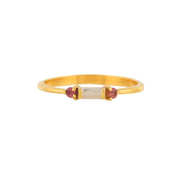 Moonstone & Ruby 14K Gold Vermeil Over Sterling Silver Ring