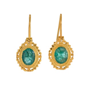 Emerald Vermeil 14K Gold Over Sterling Silver Earring