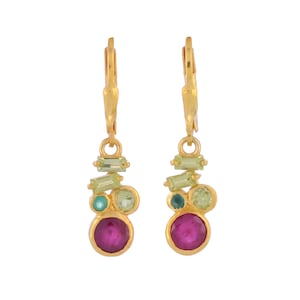 Ruby, Emerald & Peridot Vermeil 14K Gold Over Sterling Silver Earring
