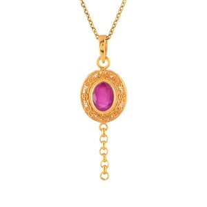 Ruby 14K Gold Vermeil Over Sterling Silver Pendant