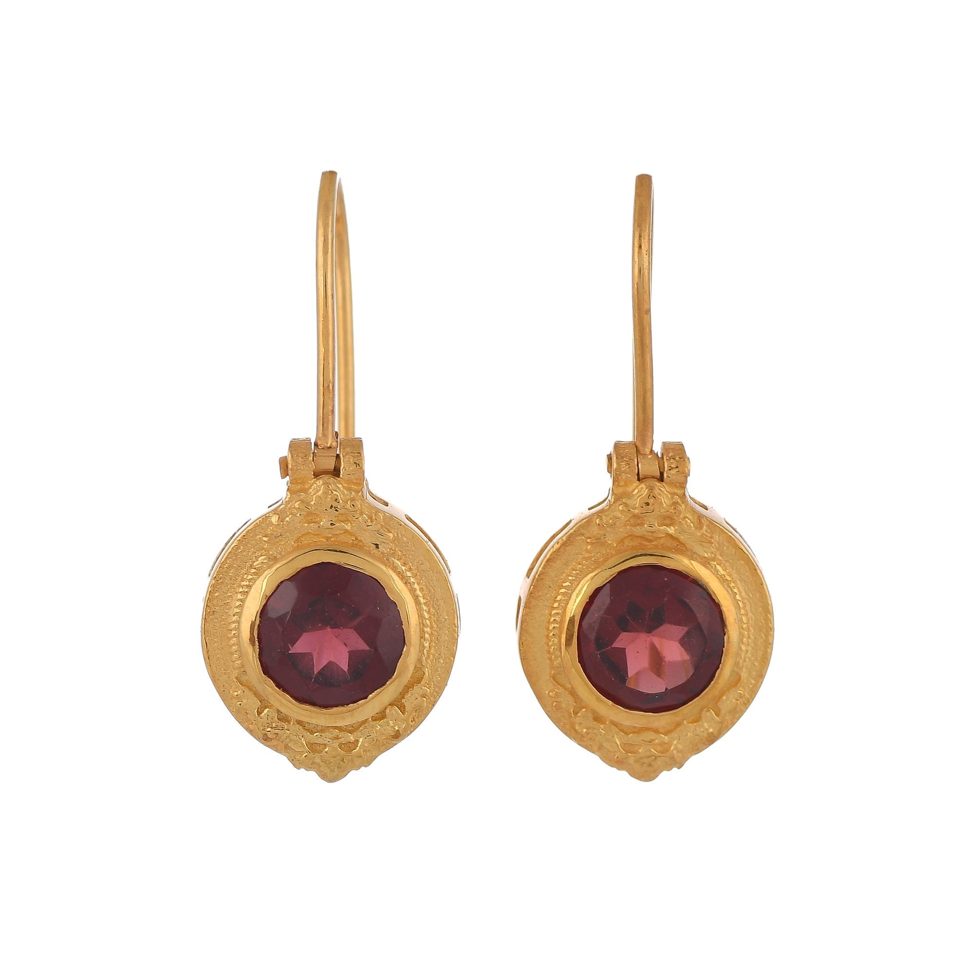 ガーネット ヴェルメイユ 14K ゴールド オーバー スターリング