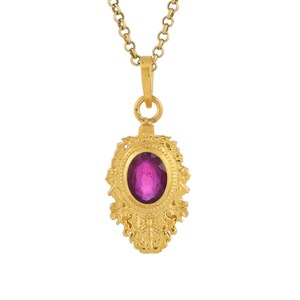 Ruby 14K Gold Vermeil Over Sterling Silver Pendant