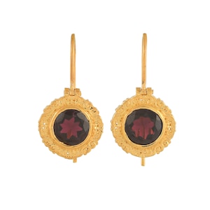 Boucle d’oreille Garnet Vermeil 14K Gold Over Sterling Silver