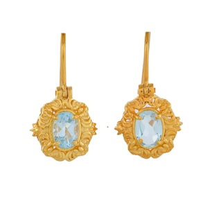 Blue Topaz Vermeil 14K Gold Over Sterling Silver Earring