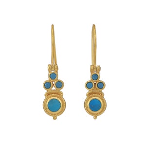 Turquoise 14K Gold Vermeil Over Sterling Silver Earring