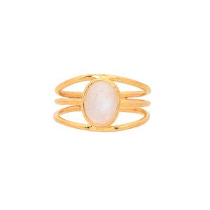 Moonstone 14K Gold Vermeil Over Sterling Silver Ring