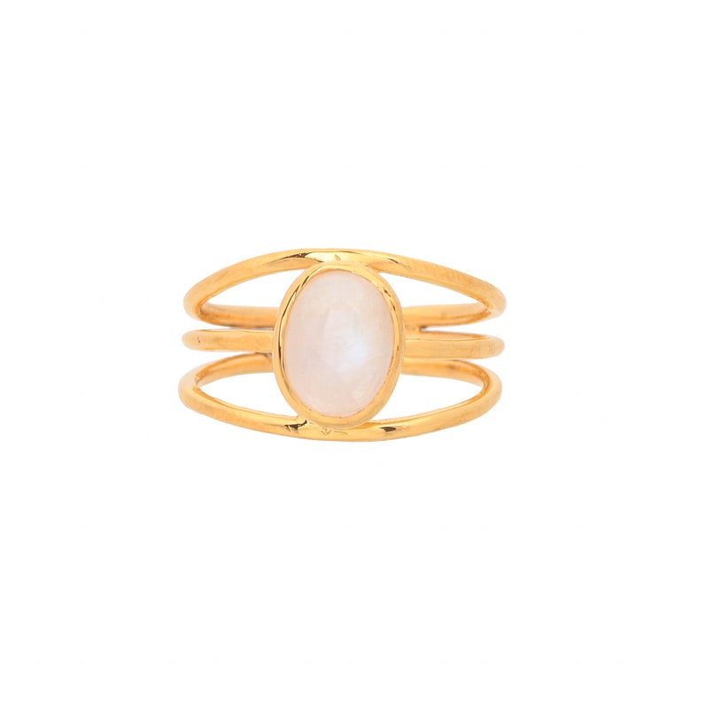 Moonstone 14K Gold Vermeil Over Sterling Silver Ring image 1