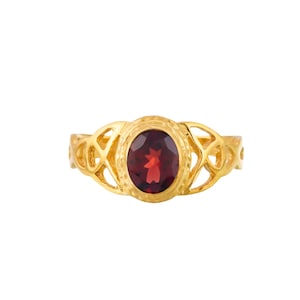 Rhodolite 14K Gold Vermeil Over Sterling Silver Ring