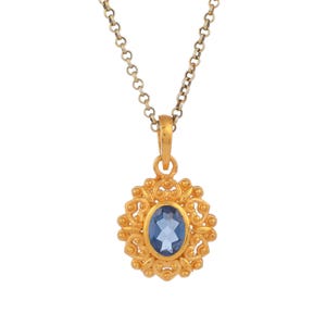 London Topaz 14K Gold Vermeil Over Sterling Silver Pendant
