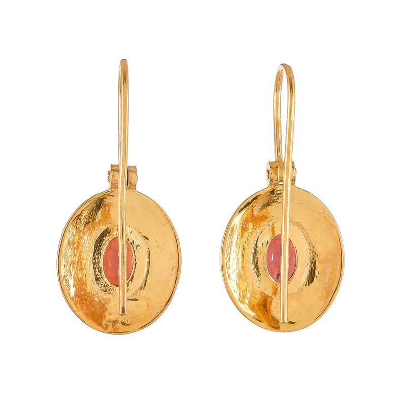 Garnet Vermeil 14K Gold Over Sterling Silver Earring
