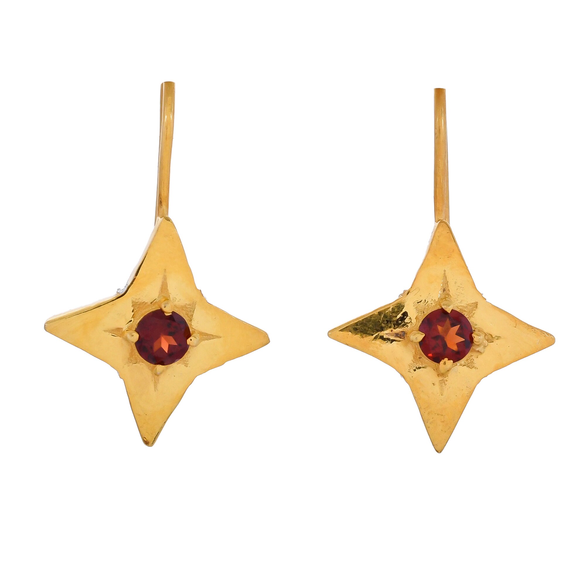 Garnet Vermeil 14K Gold Over Sterling Silver Earring