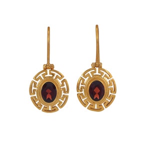 Brinco Garnet Vermeil ouro 14K sobre prata esterlina