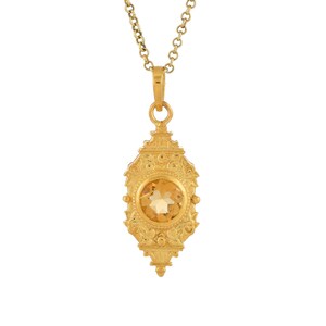 Citrine Vermeil 14K Gold Over Sterling Silver Pendant