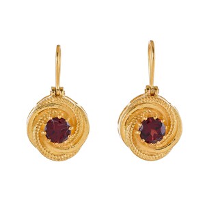 Brinco Garnet Vermeil ouro 14K sobre prata esterlina