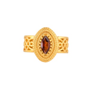 Garnet 14K Gold Vermeil Over Sterling Silver Ring