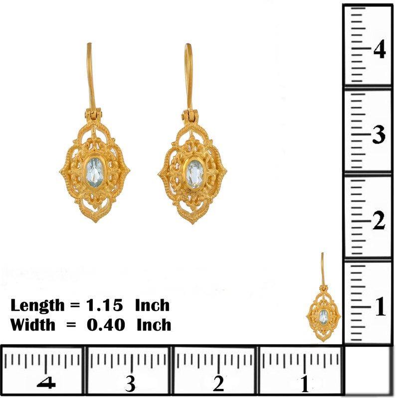 Blue Topaz Vermeil 14K Gold Over Sterling Silver Earring