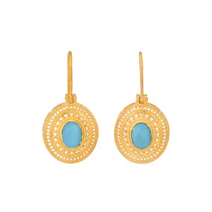 Türkis Vermeil 14K Gold über Sterling Silber Ohrring