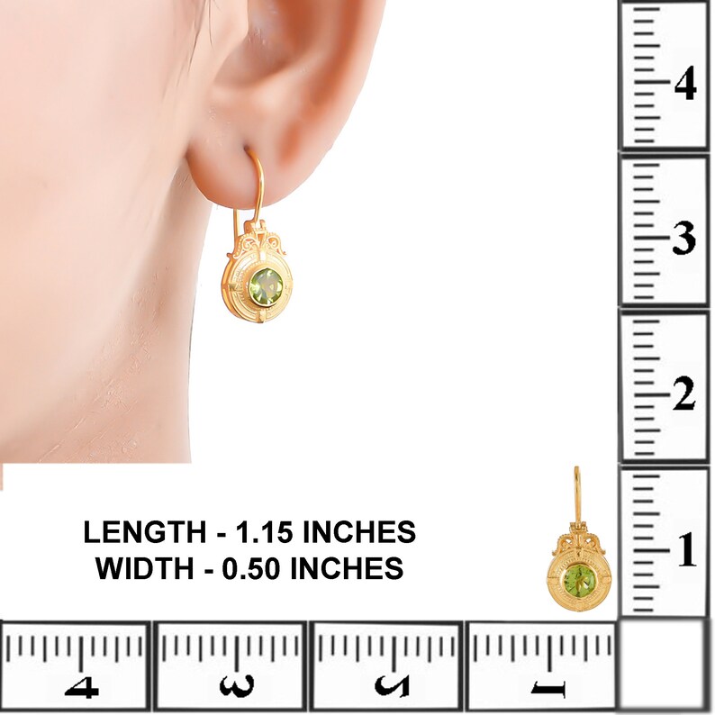 Peridot Vermeil 14K Gold Over Sterling Silver Earring