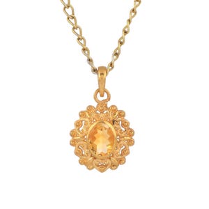 Citrine Vermeil 14K Gold Over Sterling Silver Pendant