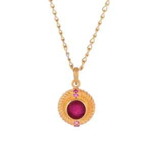 Ruby 14K Gold Vermeil Over Sterling Silver Pendant