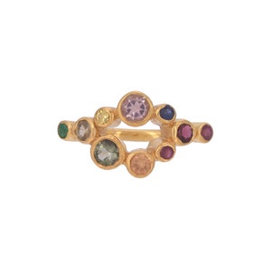 Emerald, Sapphire, Ruby, Tourmaline & Citrine 14K Gold Vermeil Over Sterling Silver Ring