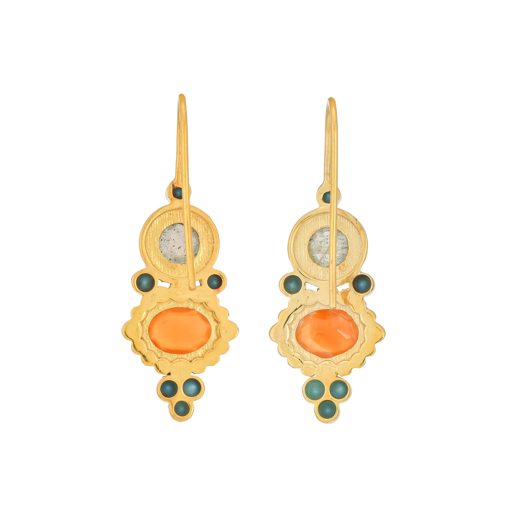 Orecchini Vintage Turchese Onice Corniola Argento 925 | Gioielli Artigianali