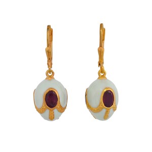 Granat Vermeil 14K Gold über Sterling Silber emaillierte Ohrring