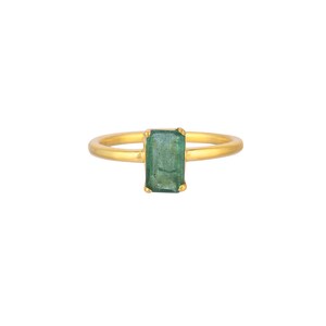 Emerald 14K Gold Vermeil Over Sterling Silver Ring