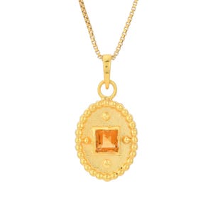 Citrine Vermeil 14K Gold Over Sterling Silver Pendant
