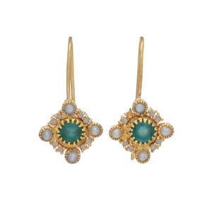 Emerald & Pearl Vermeil 14K Gold Over Sterling Silver Earring