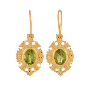 Peridot Vermeil 14K Gold Over Sterling Silver Earring