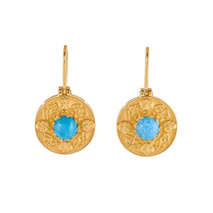 Türkis Vermeil 14K Gold über Sterling Silber Ohrring