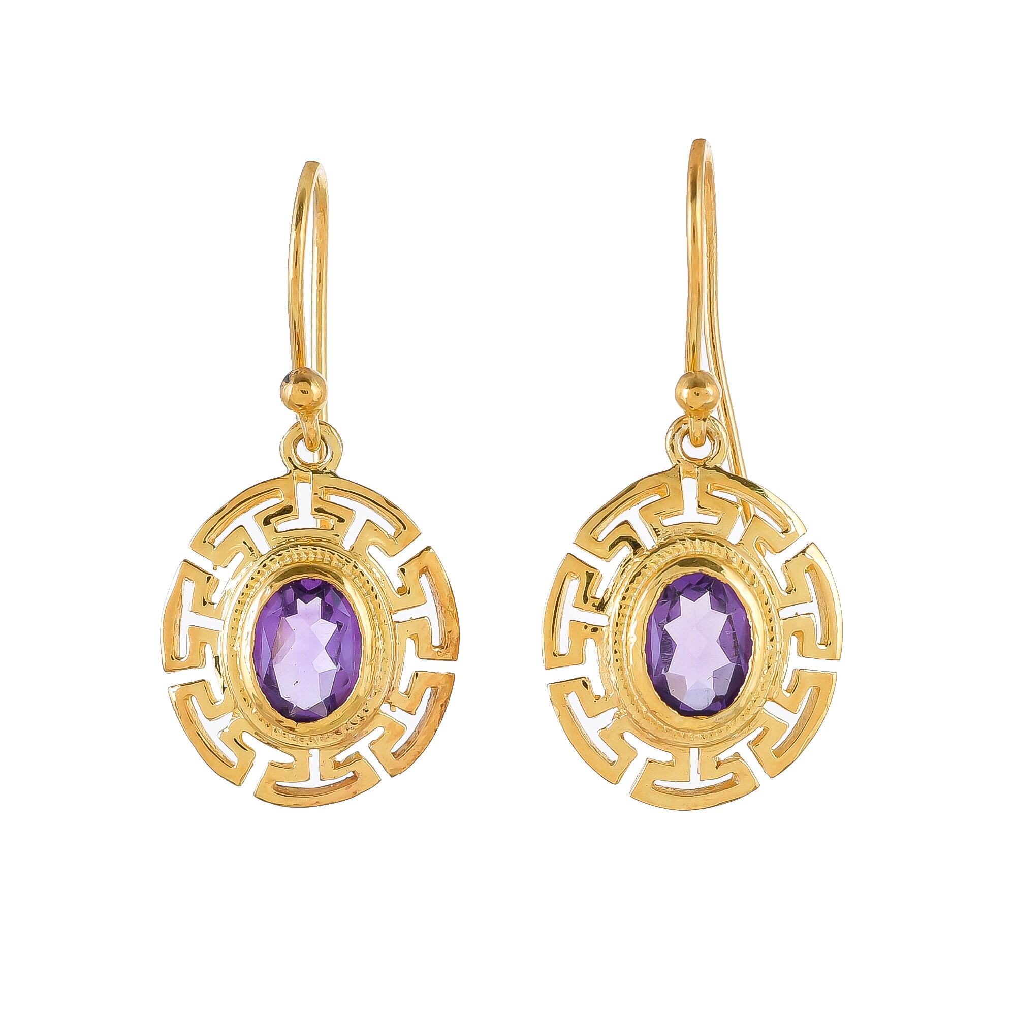 Amethyst Vermeil 14K Gold Over Sterling Silver Earring - Etsy