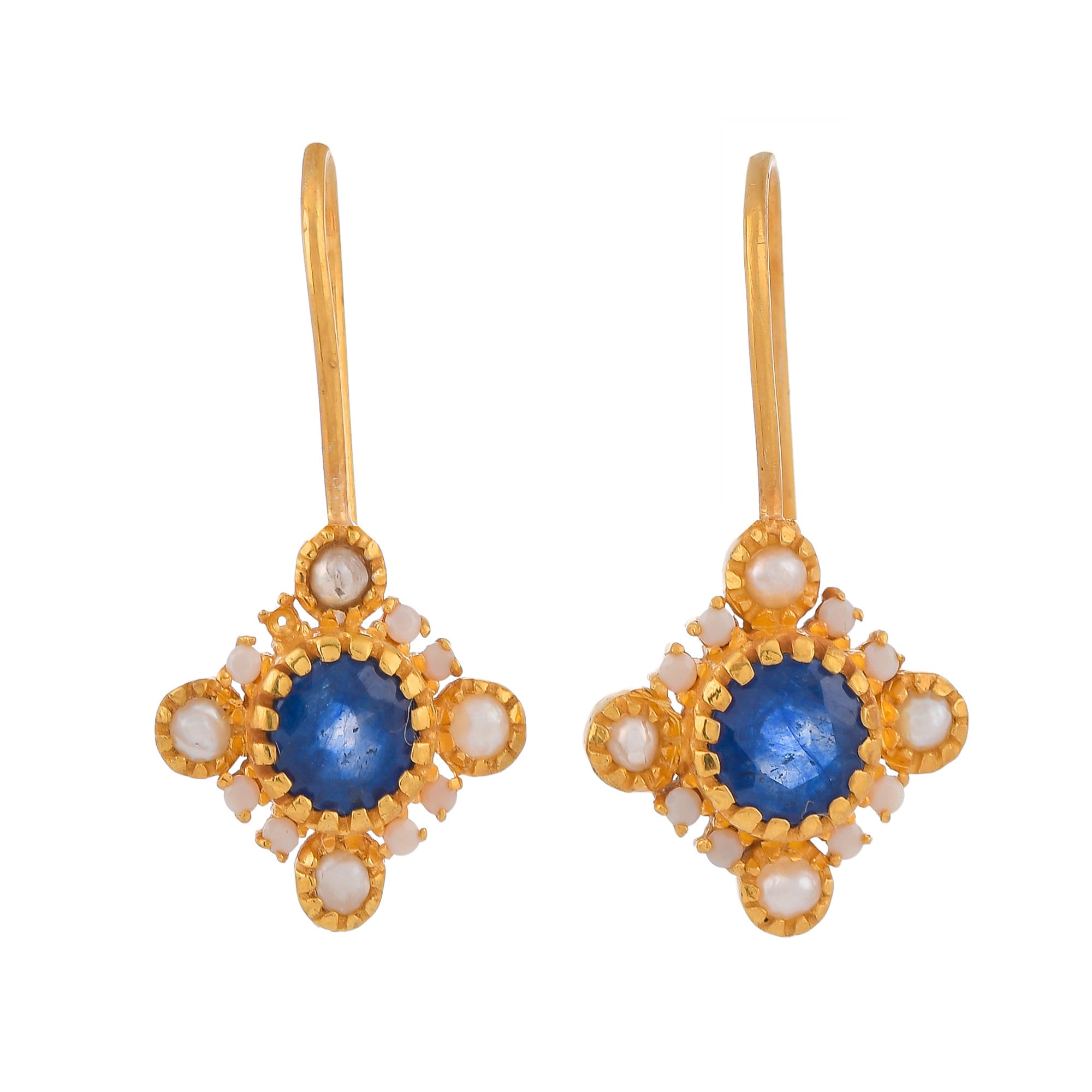 Blue Sapphire & Pearl Vermeil 14K Gold Over Sterling Silver