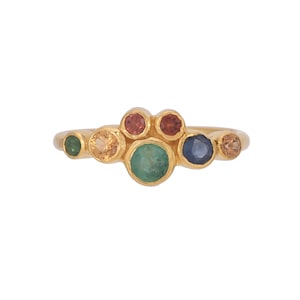 Emerald, Sapphire & Citrine 14K Gold Vermeil Over Sterling Silver Ring