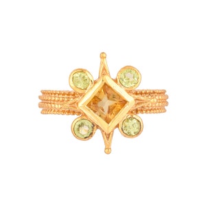 Citrine & Peridot 14K Gold Vermeil Over Sterling Silver Ring