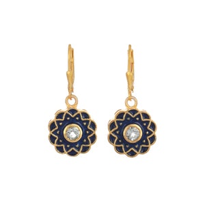 Blue Topaz Vermeil 14K Gold Over Sterling Silver Enameled Drop Earring