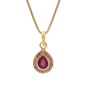 Ruby 14K Gold Vermeil Over Sterling Silver Pendant