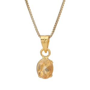 Citrine 14K Gold Vermeil Over Sterling Silver Pendant