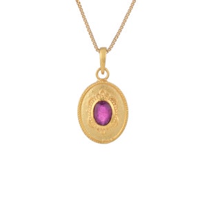 Ruby 14K Gold Vermeil Over Sterling Silver Pendant