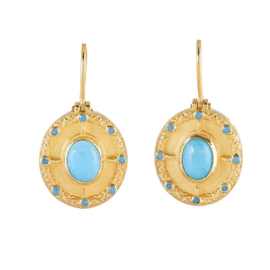 Türkis Vermeil 14K Gold über Sterling Silber Ohrring
