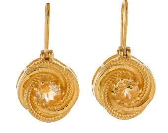 Orecchino in oro 14 carati citrino vermeil su argento sterling
