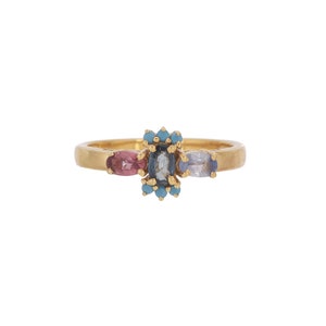 London Topaz, Sapphire & Turquoise 14K Gold Vermeil Over Sterling Silver Ring